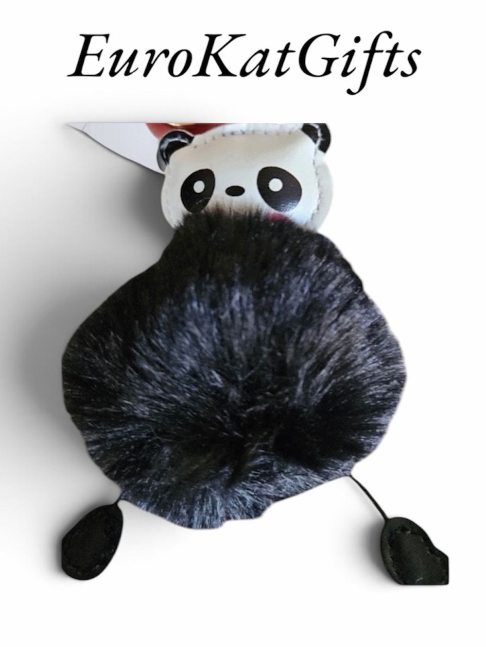 Panda Pom Pom Keychain Bag Charm - Black NWT NEW - Picture 5 of 5